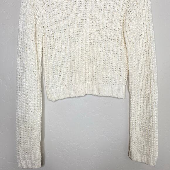 Theory White Cotton Nylon Ribbed Button Up Cardigan Size Medium - Picture 7 of 9